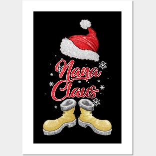 Santa Nana Claus Merry Christmas Matching Family Group Posters and Art